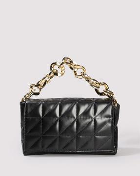 women quilted shoulder bag with chain strap