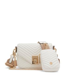 women quilted shoulder bag with chain