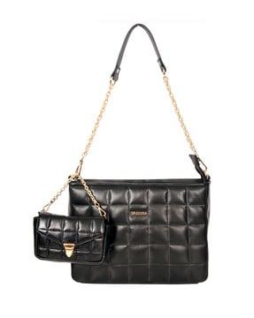 women quilted shoulder bag with detachable strap