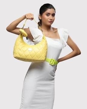 women quilted shoulder bag with pouch