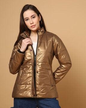 women quilted slim fit jacket