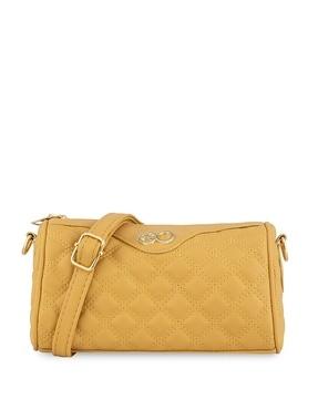 women quilted sling bag with detachable strap