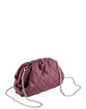 women quilted sling bag with detachable strap