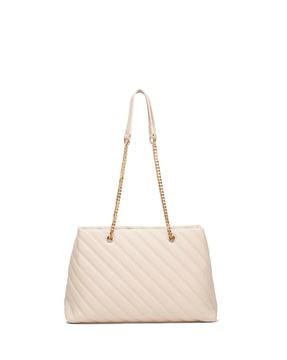 women quilted tote bag with chain strap