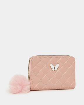 women quilted zip-around wallet