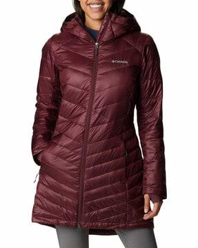 women quilted zip-front hooded bomber jacket