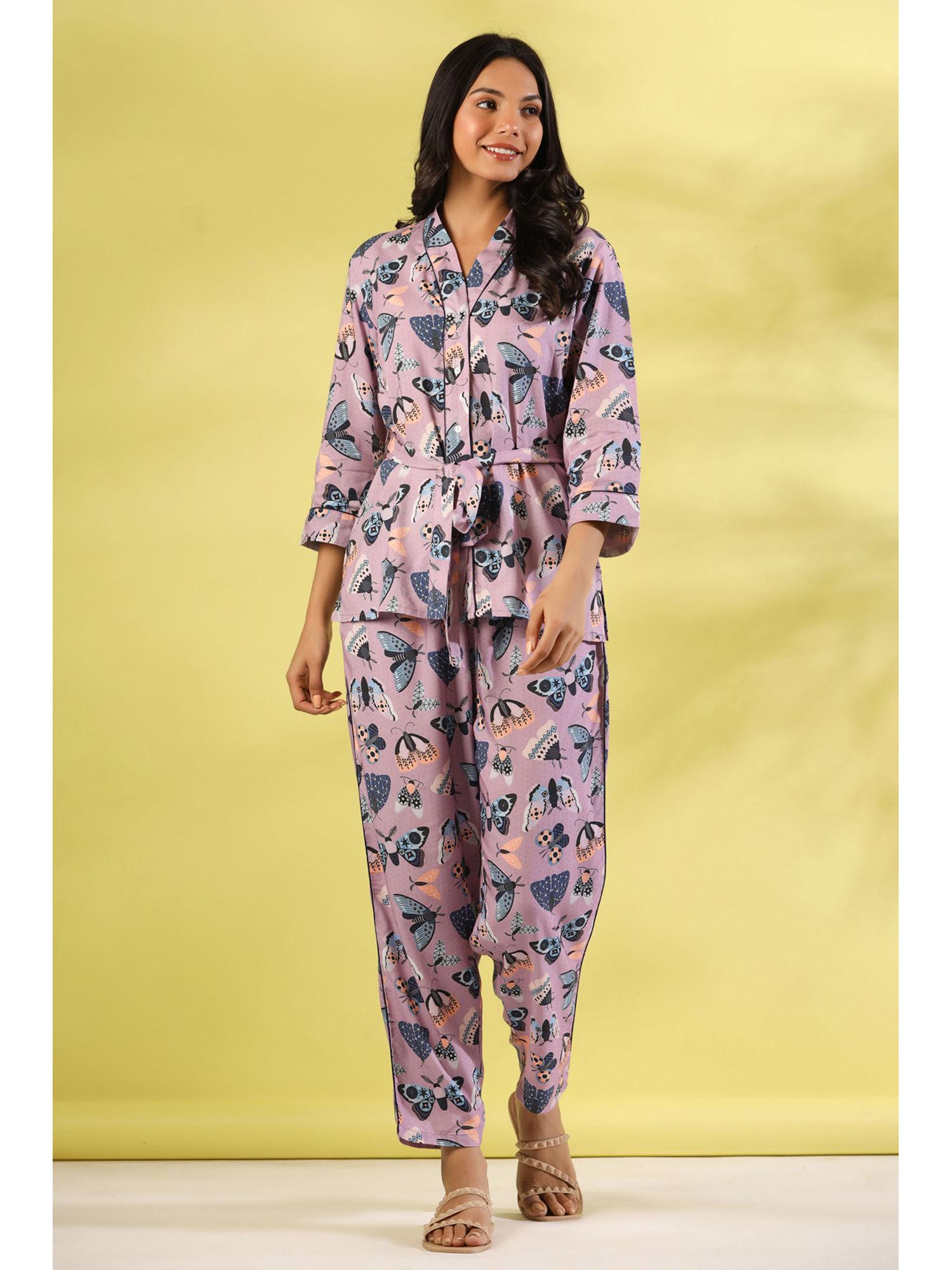 women rayon night suit (set of 3)