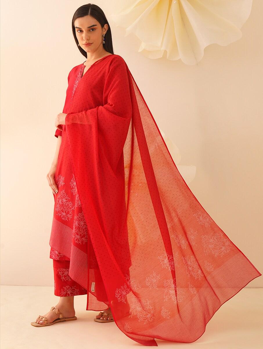 women red cotton block print collection dupatta