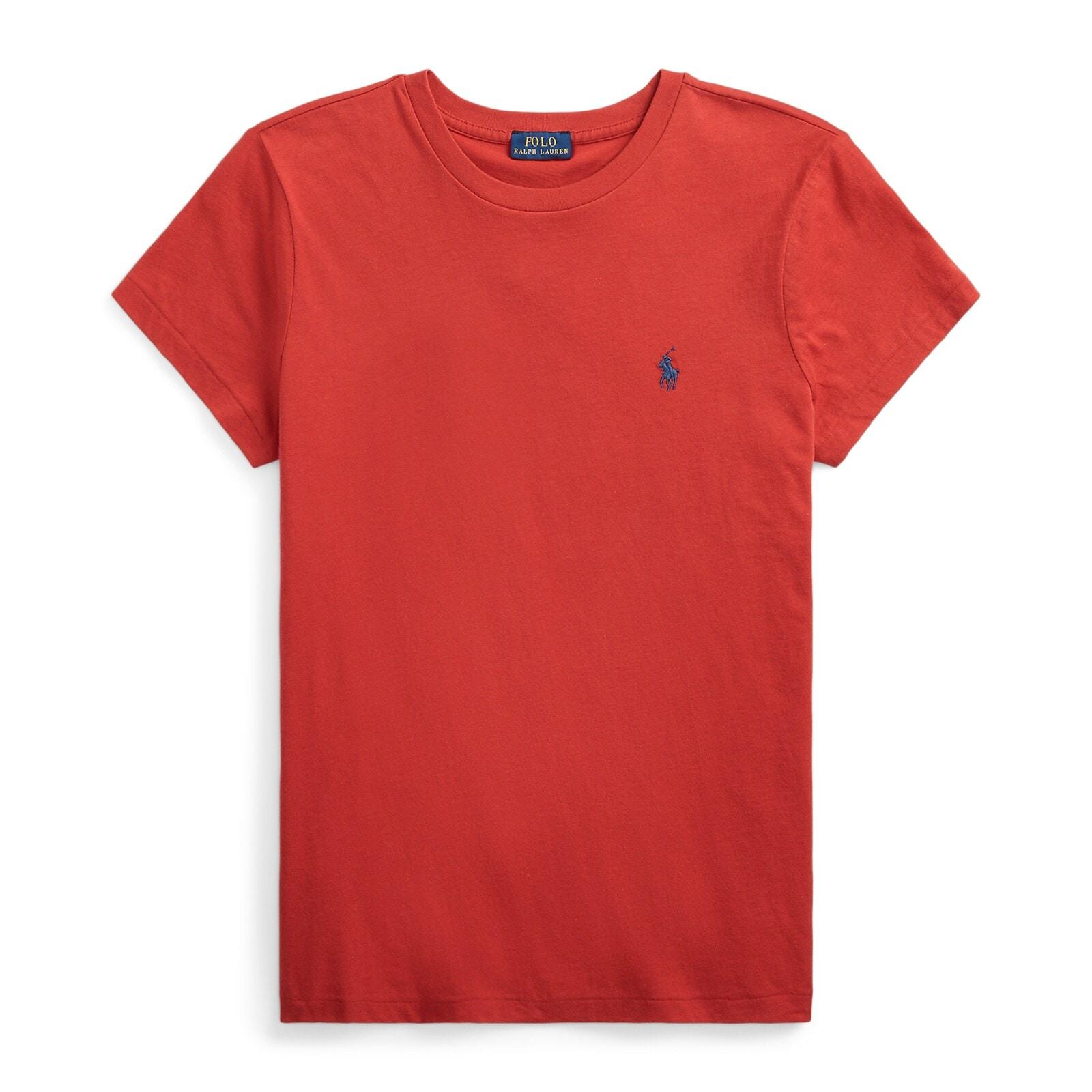 women red cotton jersey crewneck t-shirt