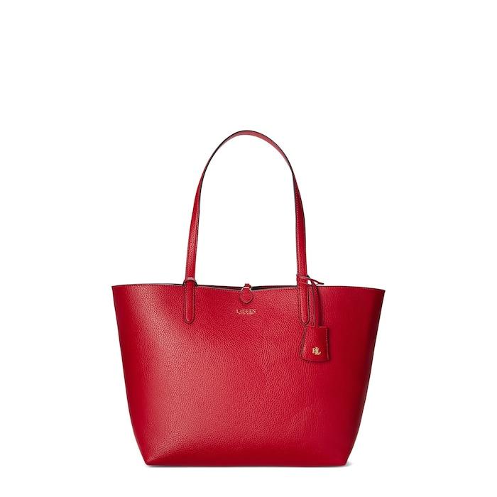 women red faux-leather print reversible tote