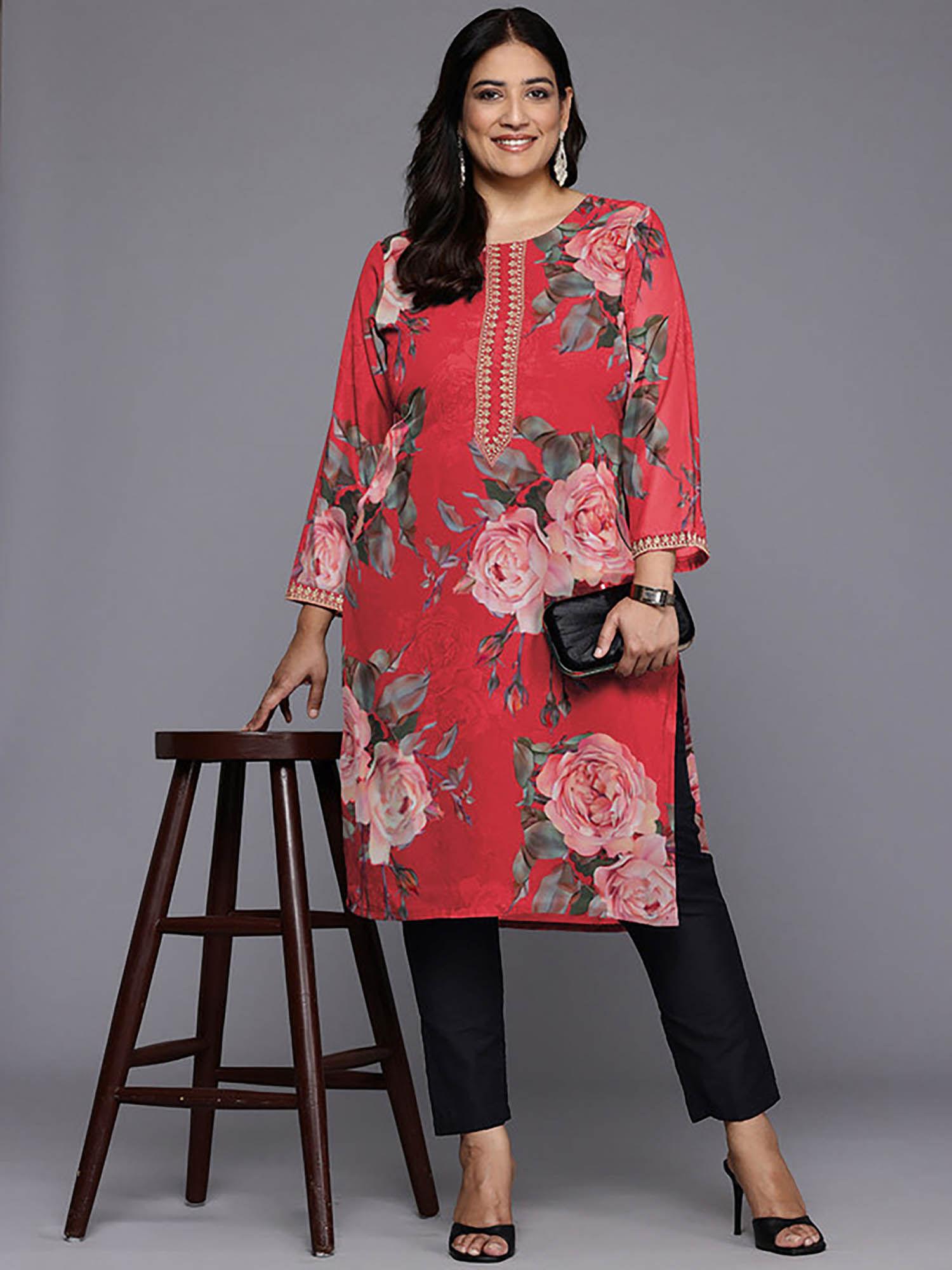 women red floral printed kurta