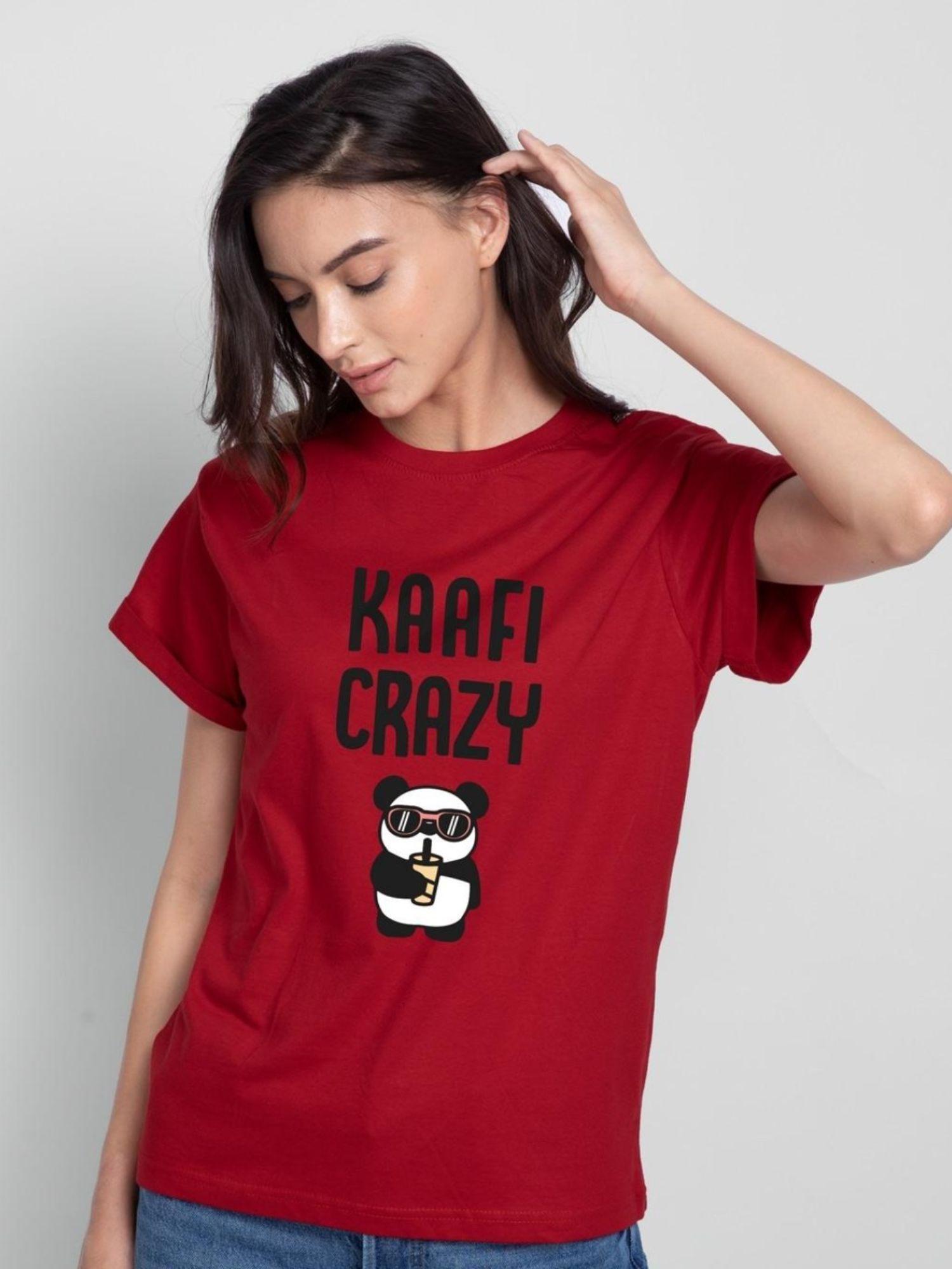 women red graphic normal t-shirt