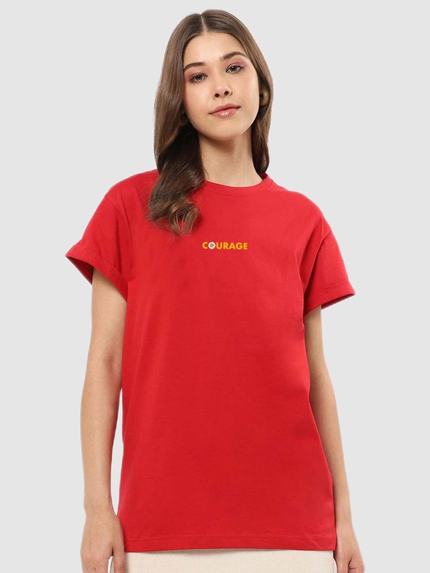 women red graphic print t-shirt