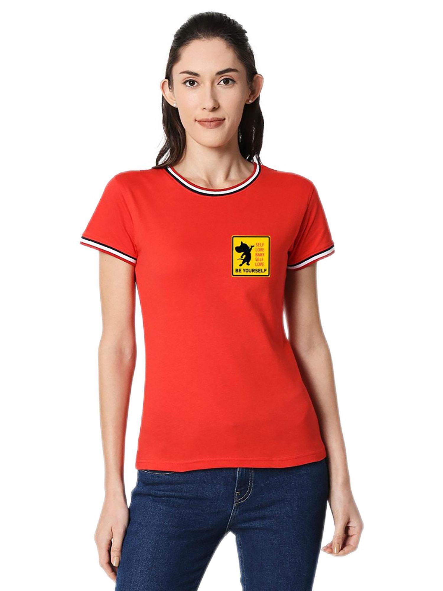 women red graphic printed t-shirt