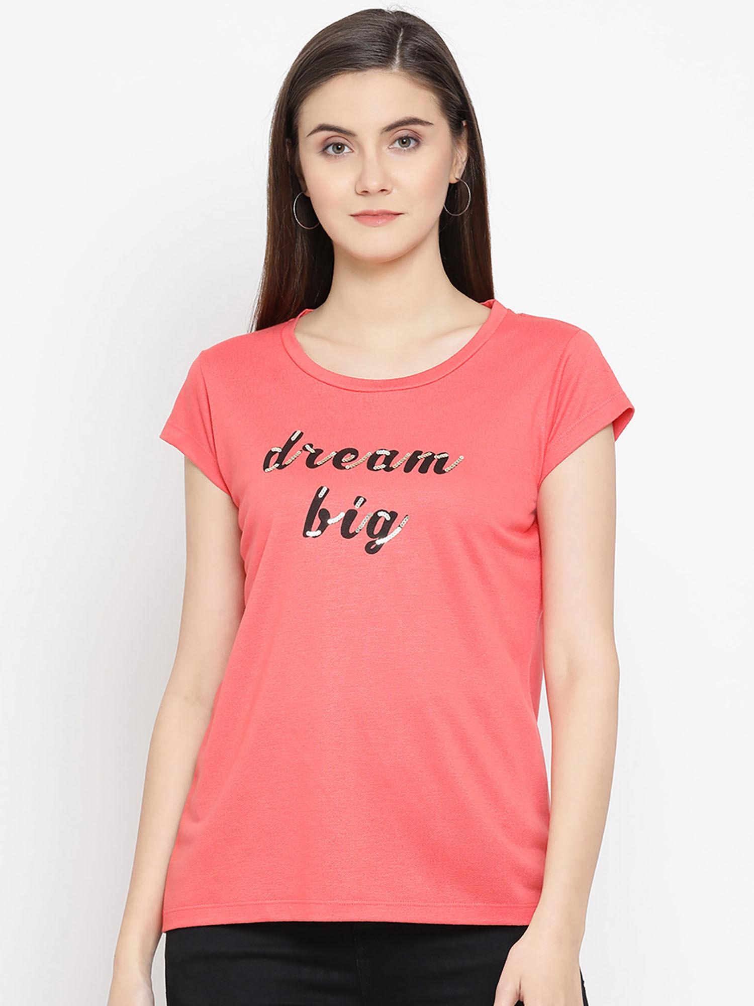 women red printed t-shirt