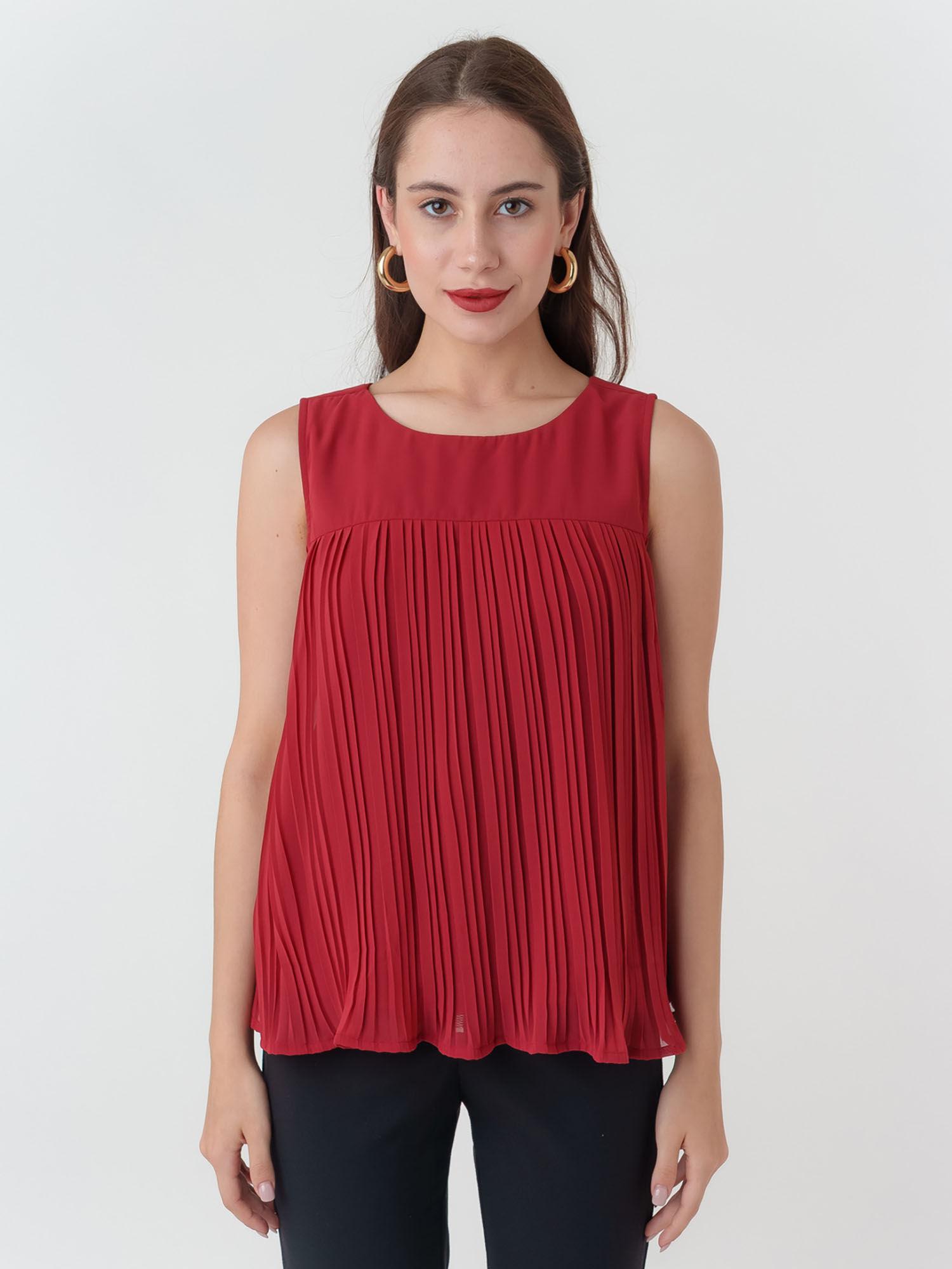 women red solid top