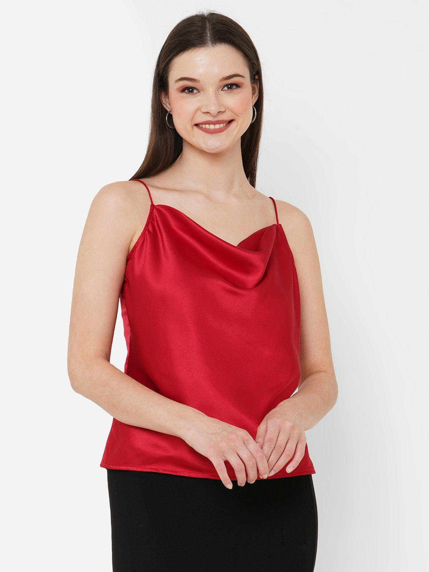 women red solid top