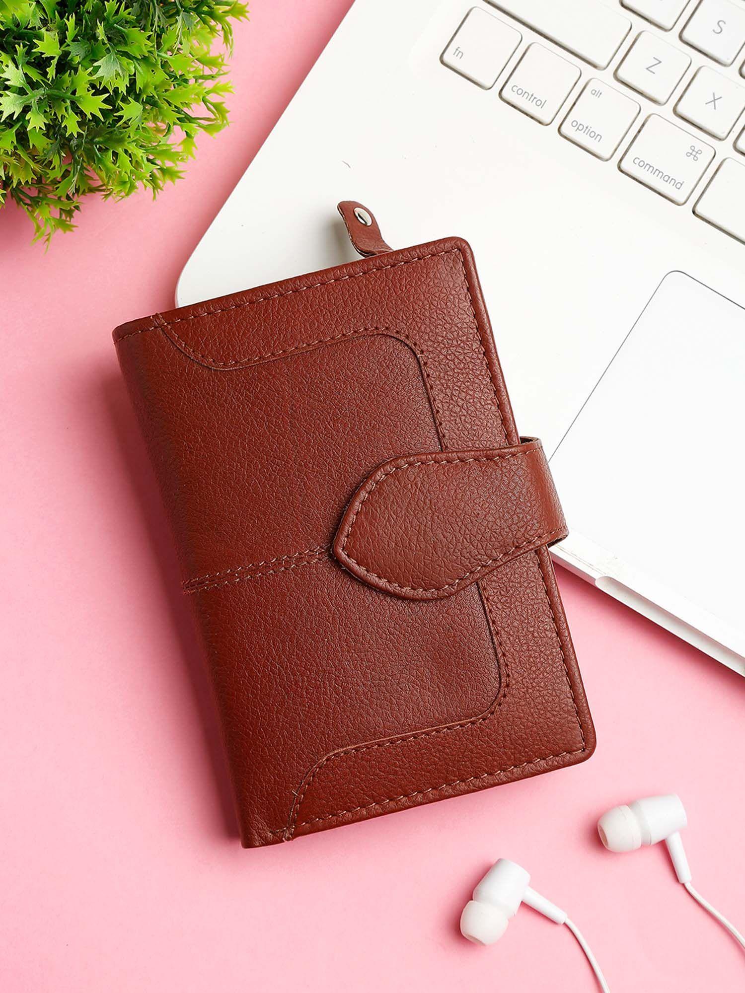 women red solid two fold wallet