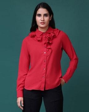 women regal shirt top with ruffles