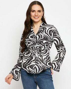 women regular fit animal print top