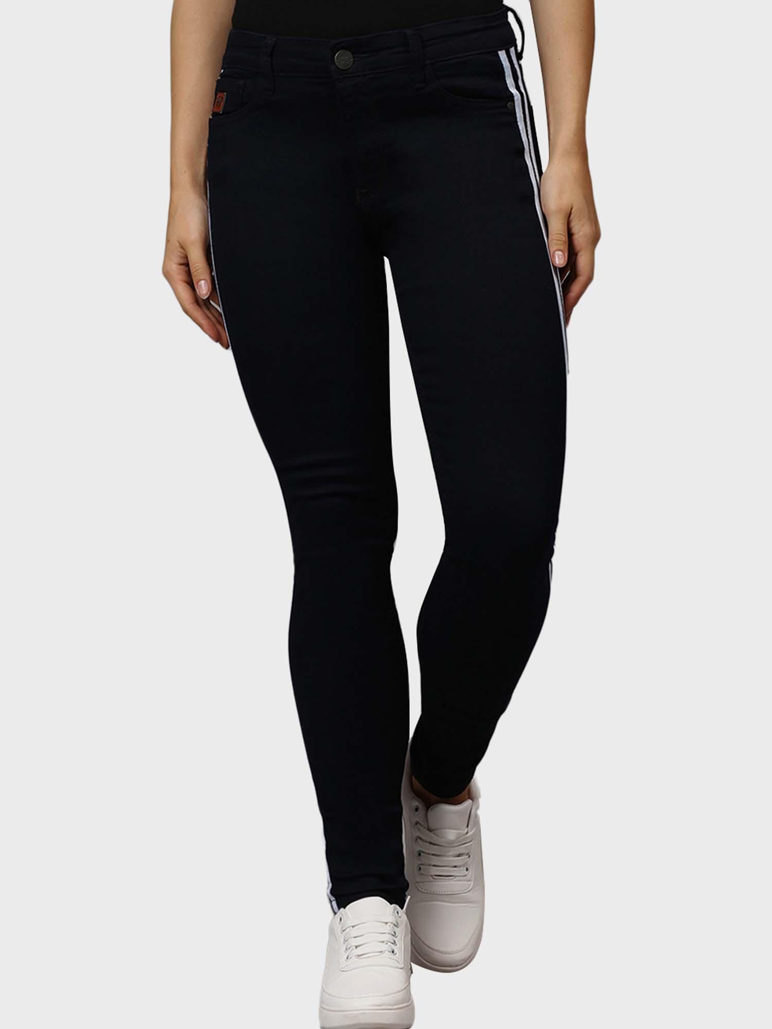 women regular fit black jeans