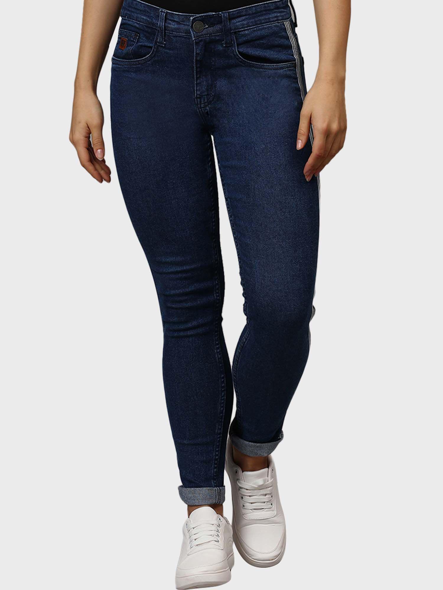 women regular fit blue jeans