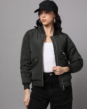 women regular fit bomber jacket