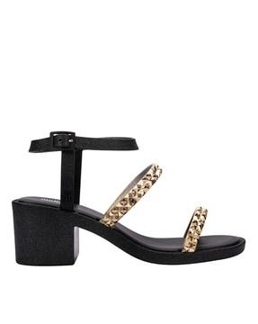 women regular fit chunky heeled sandals