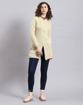 women regular fit coat with slip pocket