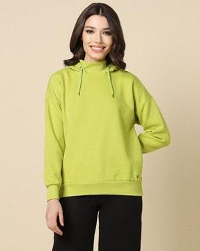 women regular fit cotton hoodie