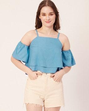 women regular fit crop top