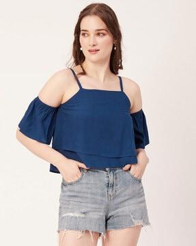 women regular fit crop top