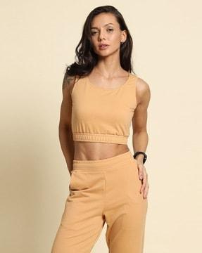 women regular fit crop top