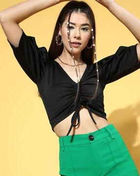 women regular fit crop top