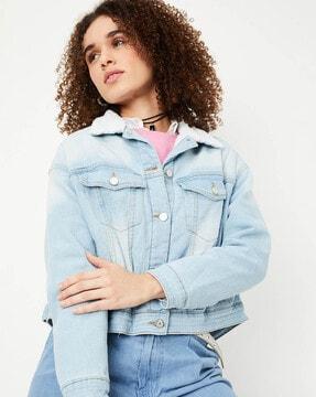 women regular fit denim jacket