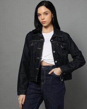 women regular fit denim jacket