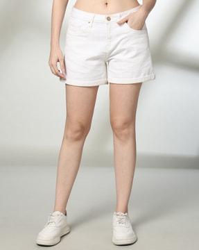 women regular fit denim shorts