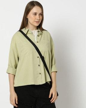 women regular fit drop-shoulder shirt