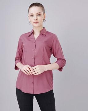 women regular fit embellished shirt