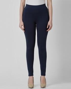 women regular fit flat-front trousers