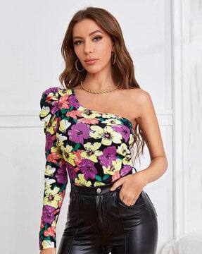 women regular fit floral print top