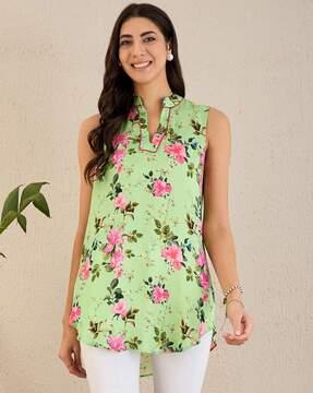 women regular fit floral print top