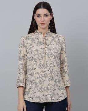 women regular fit floral print tunic