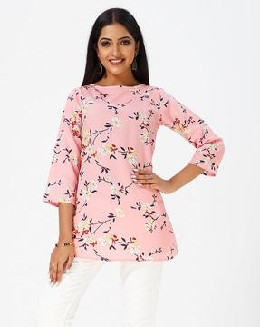 women regular fit floral printed top