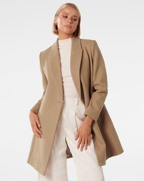 women regular fit front-open trench coat