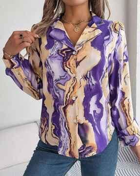 women regular fit graphic print shirt