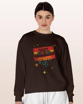 women regular fit graphic print sweatshirt