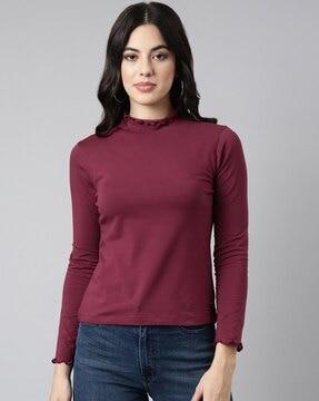 women regular fit high-neck t-shirt