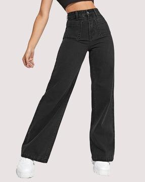 women regular fit high rise bootcut jeans