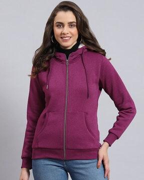 women regular fit hooded sweatshirt